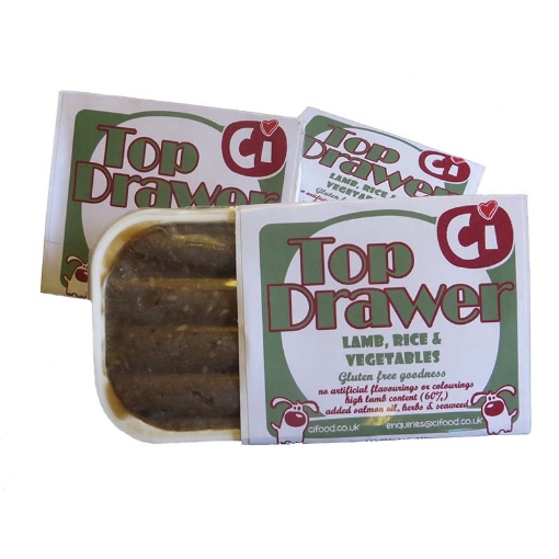 Image of Top Drawer Lamb & Rice wet dog food for sensitive stomachs, click through to buy