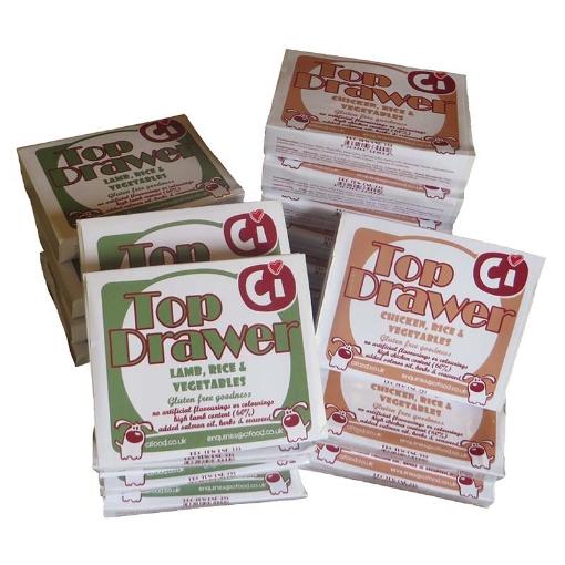image of bundle of Top Drawer natural wet dog food trays