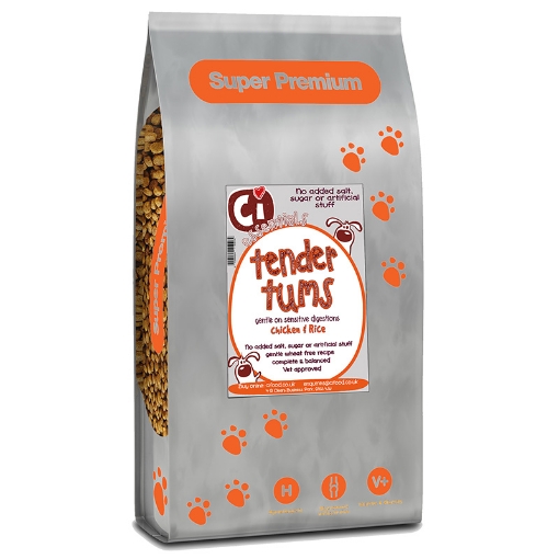 Image of Tender Tums natural, low fat, hypoallergenic chicken & rice dog food